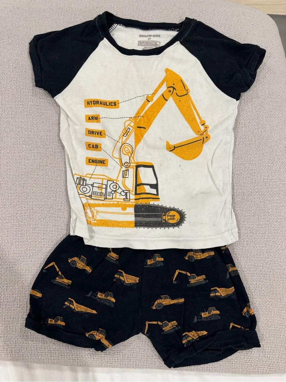 Kids Construction Matching Set - Black & Yellow